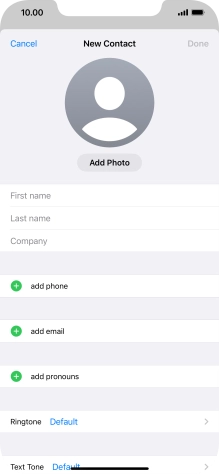 Press First name and key in the first name.