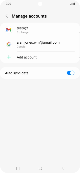 Press the required email account.