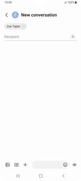 Press the text input field and write the text for your picture message.