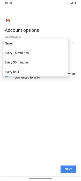 Press the required setting.