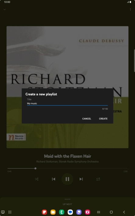Key in a name for the playlist and press CREATE.