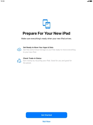 Press Get Started and follow the instructions on the screen to select the required settings and back up the tablet memory to iCloud. Once you've received your new iPad, you'll be able to restore the content of the iCloud backup. Press Get Started and follow the instructions on the screen to select the required settings and back up the tablet memory to iCloud. Once you've received your new iPad, you'll be able to restore the content of the iCloud backup.