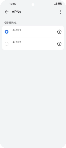 Press the field next to the data connection to activate it.
