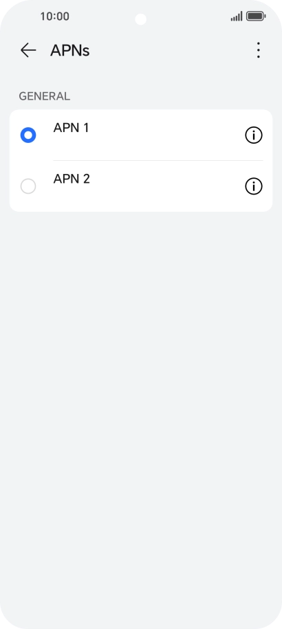 Press the field next to the data connection to activate it.