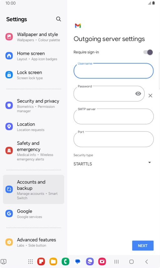 Press the field below 