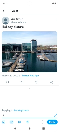 Write your reply and press Reply.