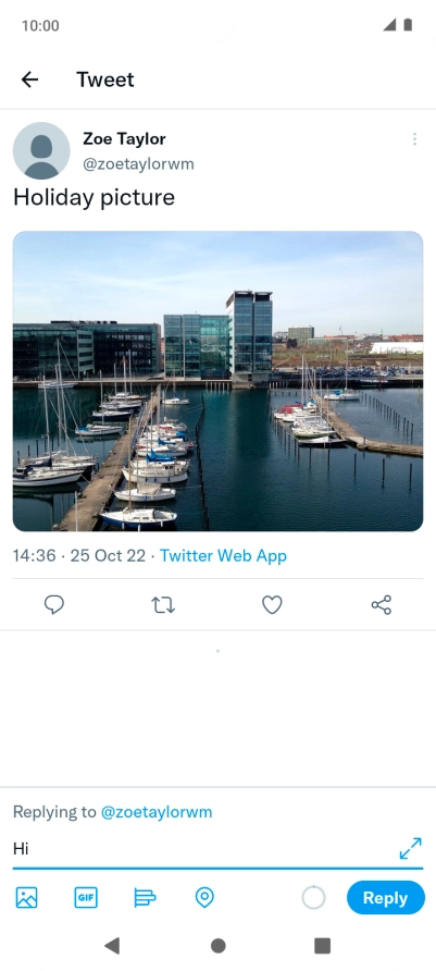 Write your reply and press Reply.