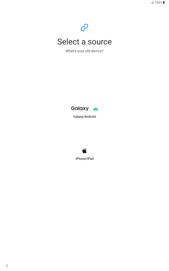 Press the required setting and follow the instructions on the screen to transfer the content from another device. Press the required setting and follow the instructions on the screen to transfer the content from another device.