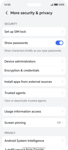 Press Set up SIM lock.