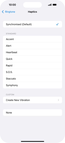 Press the required setting to turn on the function.