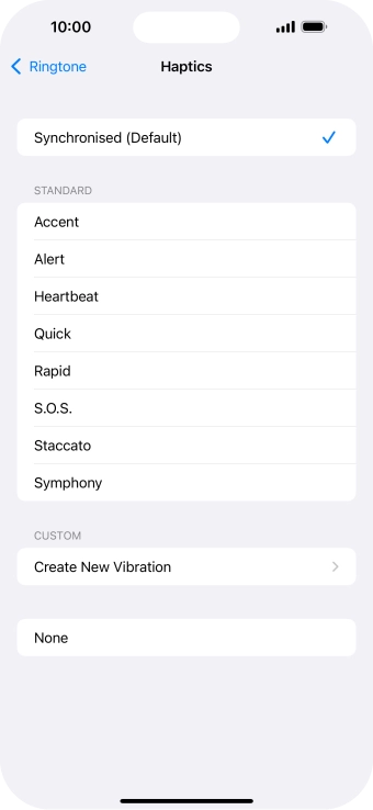 Press the required setting to turn on the function.
