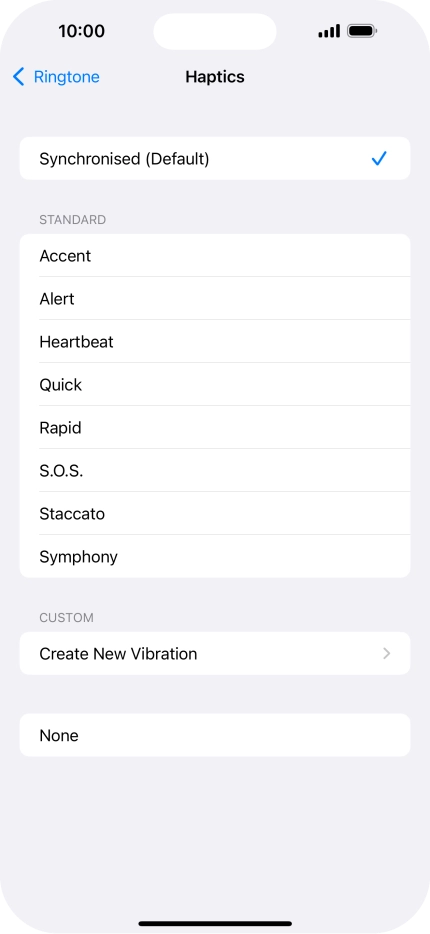 Press the required setting to turn on the function.