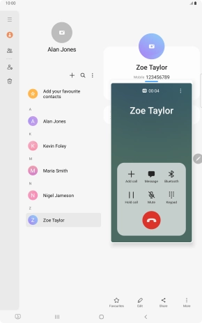 Press the end call icon.