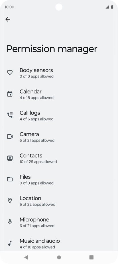 Press the required phone function.