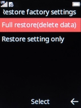 Select Full restore(delete data).