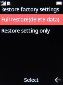 Select Full restore(delete data).