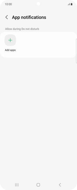 Press Add apps and follow the instructions on the screen to select which apps you would like to receive notifications from when Do Not Disturb is turned on.