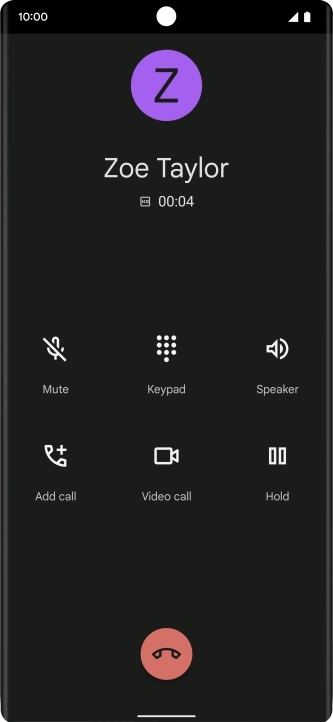 Press the end call icon.