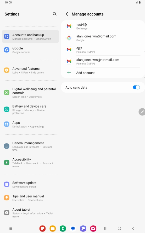 Press the required email account. Press the required email account.