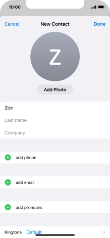 Press Last name and key in the last name.