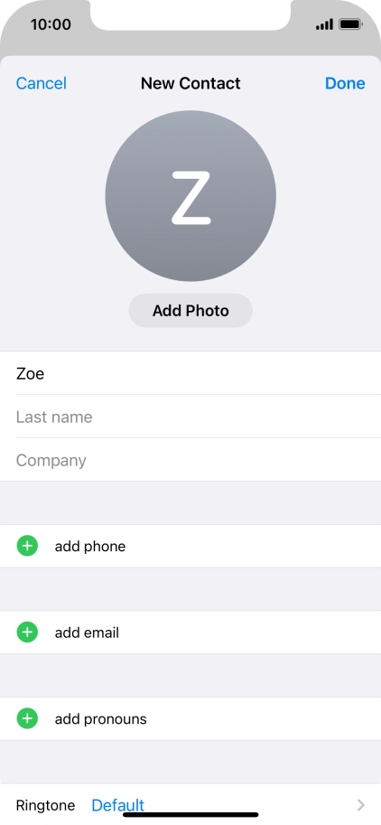 Press Last name and key in the last name.