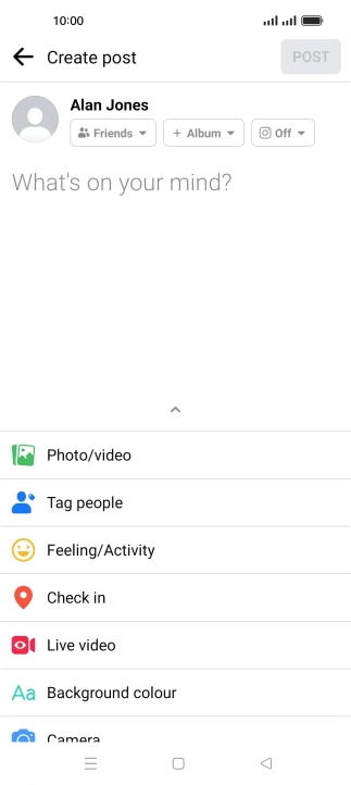 Press the text input field and key in the required text.