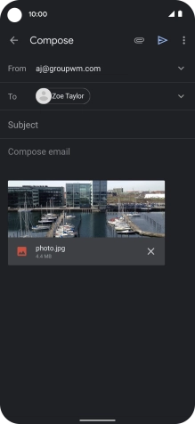 Press Subject and write the subject of your email message.