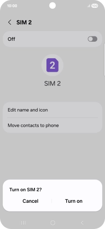 If you turn on use of the price plan, press Turn on.