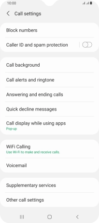 Press Supplementary services. Press Supplementary services.