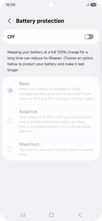 Press the indicator to turn the function on or off.