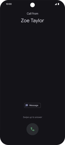 Press and drag the accept call icon upwards.