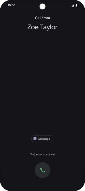 Press and drag the accept call icon upwards.
