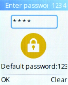 Key in the phone lock code (default is 1234) and press the Left selection key.