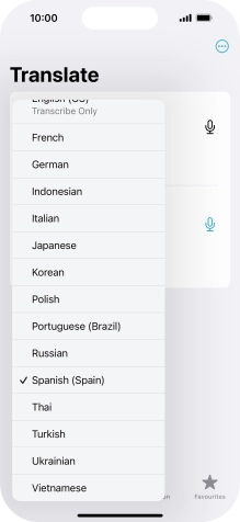 Press the required target language.