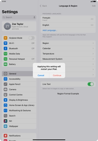 Press Continue. Press Continue.