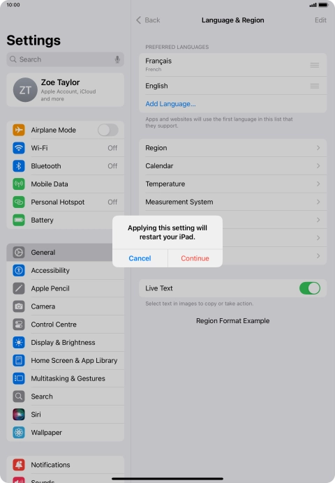 Press Continue. Press Continue.