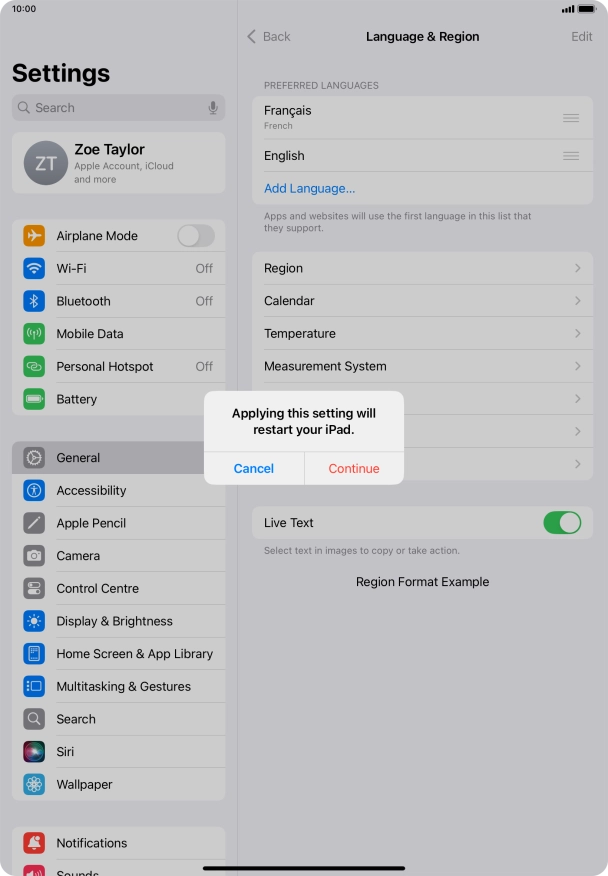 Press Continue. Press Continue.