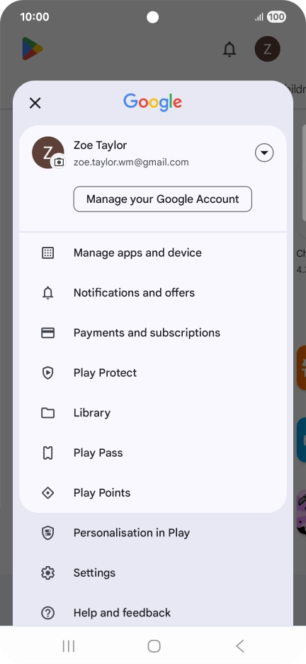 Press Manage apps and device.