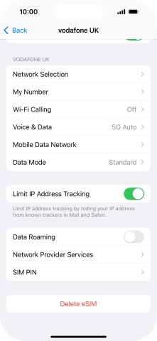 Press Delete eSIM and follow the instructions on the screen to delete your eSIM.