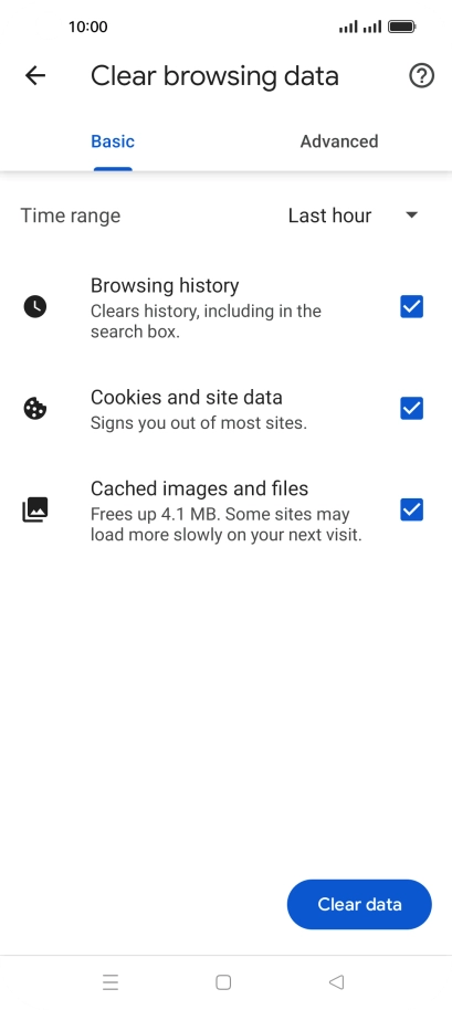 Press the fields next to the required data types.