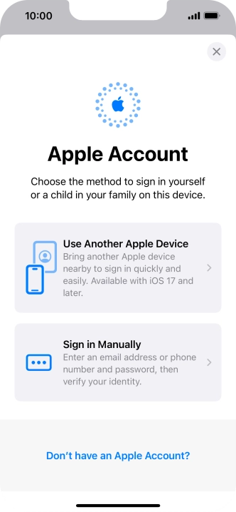 Press Sign in Manually.