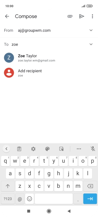 Press the required contact. Press the required contact.