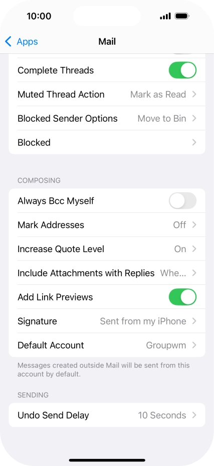 Press Default Account.