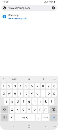 Key in the address of the required web page and press Go.