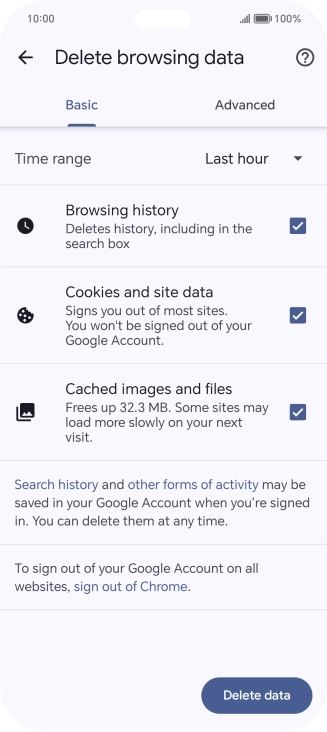 Press the fields next to the required data types.