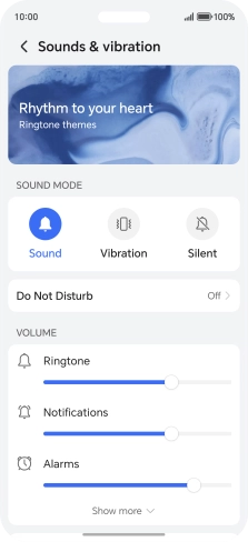 Press the required setting below 