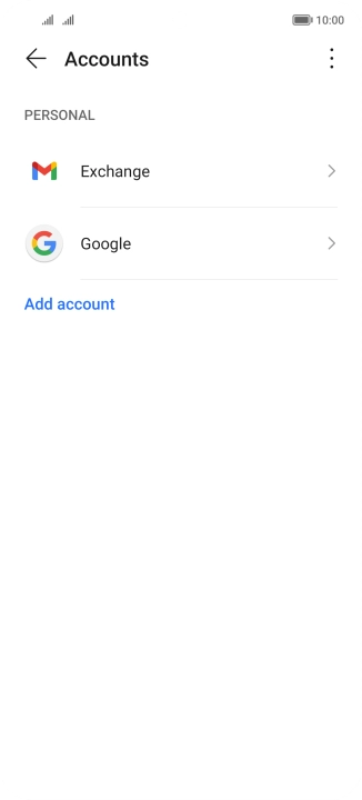 Press the required account type. Press the required account type.