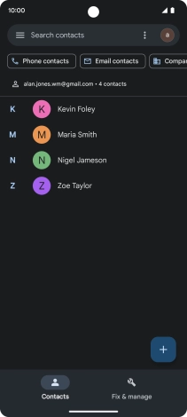 Press the new contact icon.