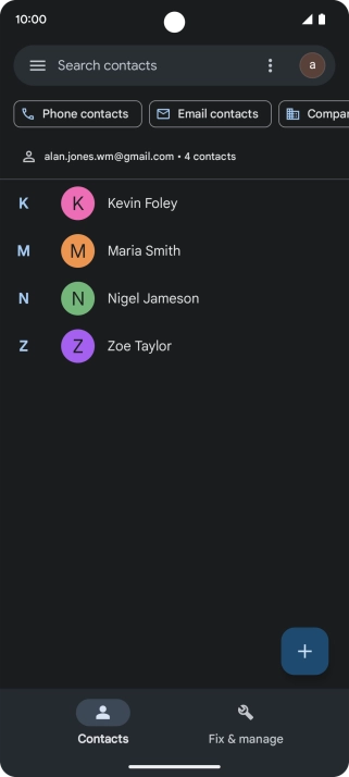 Press the new contact icon.