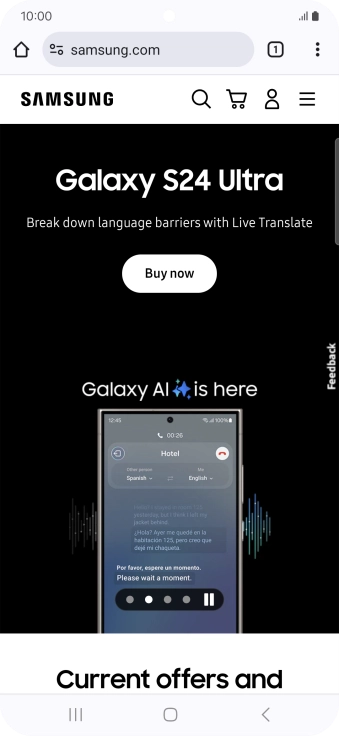 Press the menu icon.